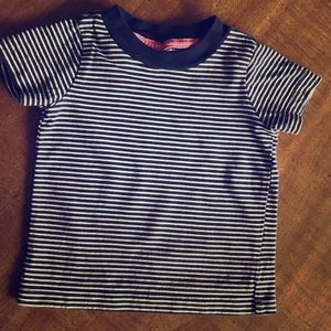 Baby boy navy and white striped shirt